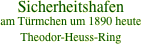 Sicherheitshafen am Türmchen um 1890 heute